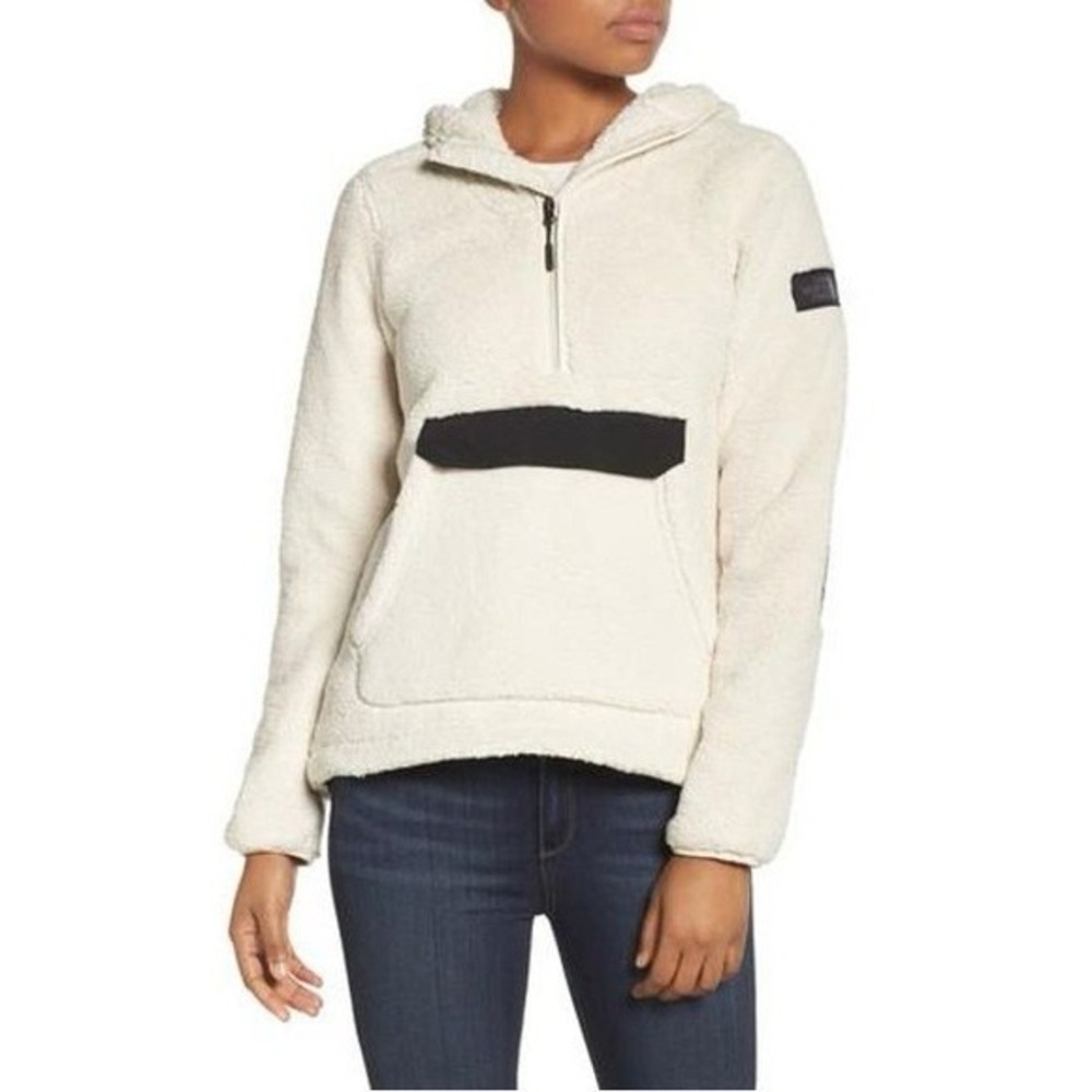 The North Face Campshire Pullover Hoodie Anorak Sherpa Fleece "Vintage White"